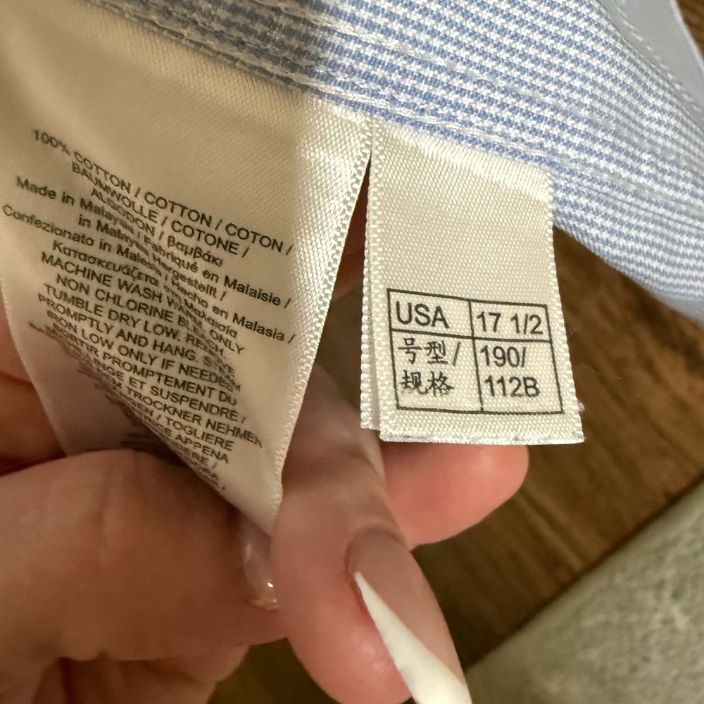 Brooks Brothers Madison Non-Iron Dress Shirt 17.5 36 Blue Cotton Button Down - Picture 3 of 5